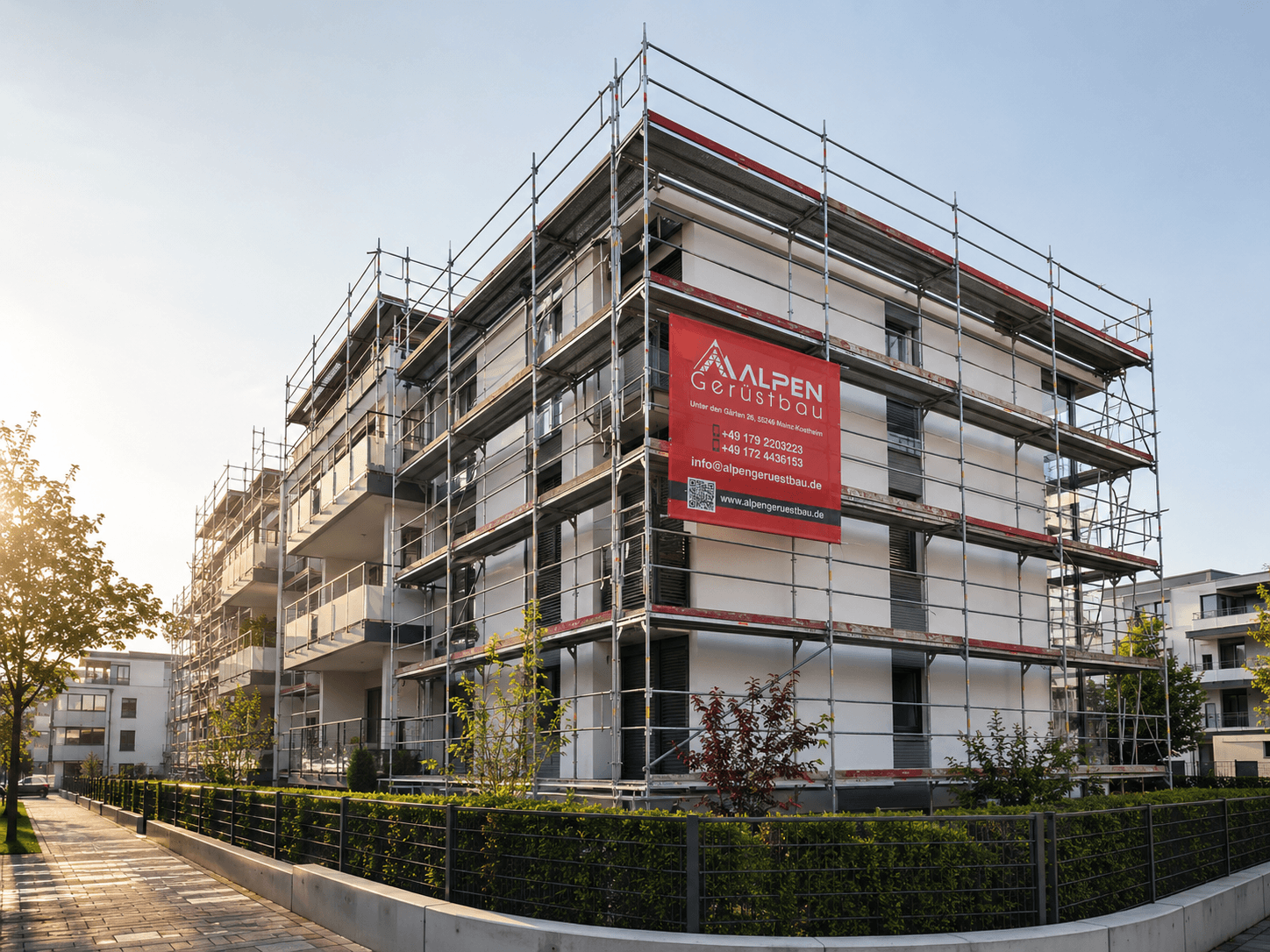Eingerüstetes Bauprojekt von ALPEN Gerüstbau